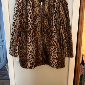 Chico's Animal Print Teddy Jacket